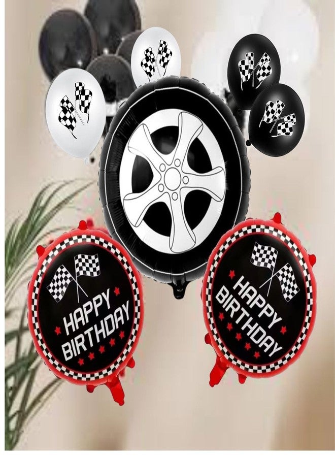 في - فليك إن مجموعة FI - FLICK IN المكونة من 16 قطعة من زينة عيد الميلاد السعيد، زينة مستوحاة من سيارات السباق، بالونات فويل على شكل إطارات سيارات، مثالية لأعياد الميلاد والحفلات ذات الطابع الخاص (عبوة من 16 قطعة، متعددة الألوان). - Image 4